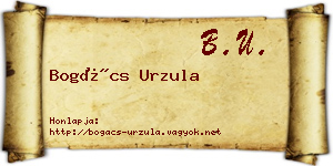 Bogács Urzula névjegykártya